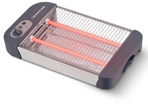 Grunkel - Flat toaster for all types of bread and baked goods with 600 W power, toast timer with 6 levels and crumb tray, model TSP-G2