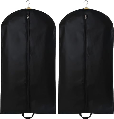 FCSNJH Kleidersack, 2 Stück Anzug Schutzhülle, Staubdicht Kleidersäcke, Hochwertiger Transporttasche Atmungsaktive für Jacken und Kleid Aufbewahrung Kleiderhülle (60x100cm)