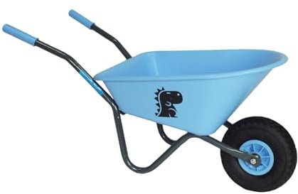 Kinderschubkarre Uni 3,6 kg 40 kg Traglast Stahl Kunststoff grün Vollgummirad Schiebkarre Gartenkarre (Drache | blau)