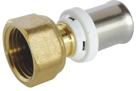 SOMATHERM FOR YOU - Gerader Quetschverbinder Für Verbundrohr Ø16, Drehmutter 15/21, Kompatibel Mit U-, H-, Th-Crimpung, Konform Mit Norm Nf 545, Sichere Abdichtung