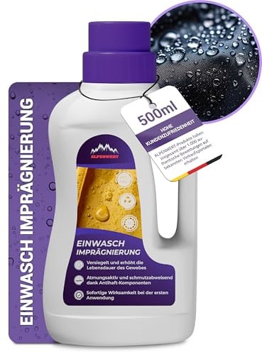 Alpenwert Imprägnierwaschmittel 500ml [MADE IN GERMANY] für Outdoor Bekleidung, Funktionskleidung, Skibekleidung, Gore-tex uvm. Imprägnier Waschmittel, Einwaschimprägnierung