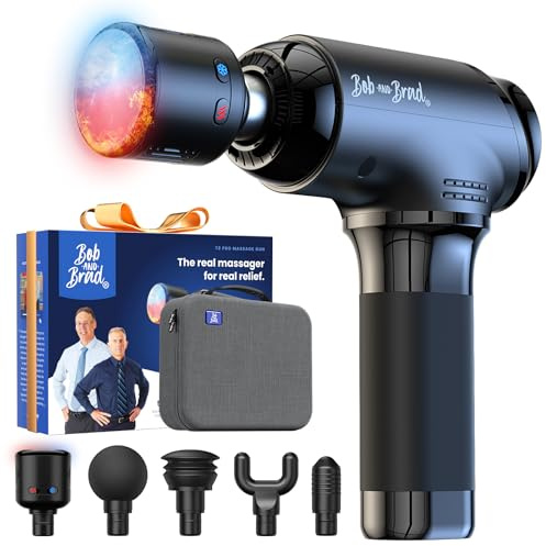 Bob and Brad T2 Pro Massagepistole mit Wärme und Kälte,3200rpm & 10MM Hub | Massage Pistole mit 4000mAh Akku, Massagegeräte für Training und Muskel-Schmerzlinderung, Geschenk für Männer und Frauen