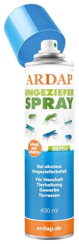 ARDAP Repell Ungezieferspray 400ml - Insektenspray bei akutem Ungezieferbefall - Abwehrend bei Insektenbefall - Insektenspray Wohnung - Schädlingsfrei - Wirkt schnell & effektiv (PT19)