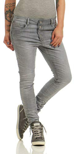 10118 fashion4young Knackige Damen Jeans Röhrenjeans Hose Boyfriend Style Damenjeans Streetstyle