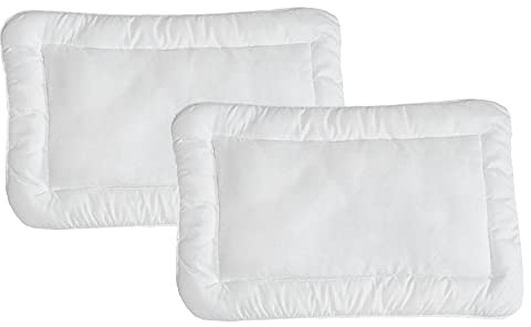 KiGATEX Babykissen 2er Pack, Flachkissen, 40x60cm, Oeko-TEX® | Flaches Kinderkissen für Babybett und Kinderbett, weich, atmungsaktiv, waschbar bis 95°C und trocknergeeignet