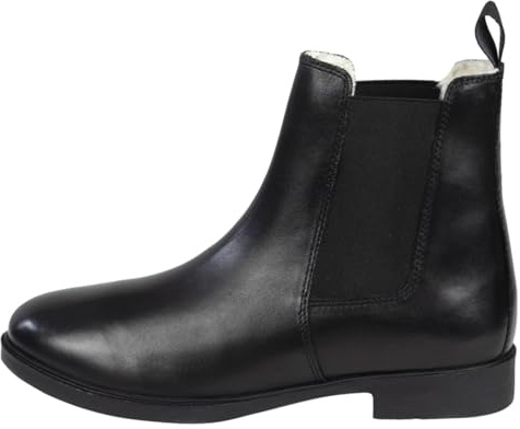 Lazura - Jodhpur Winter Reitstiefeletten Basic Plus – Schwarz – 28-43 | Kinder, Herren & Damen Stiefeletten – mit Fleece-Futter & Pull-On – Chelsea Boots aus Leder – Reitschuhe