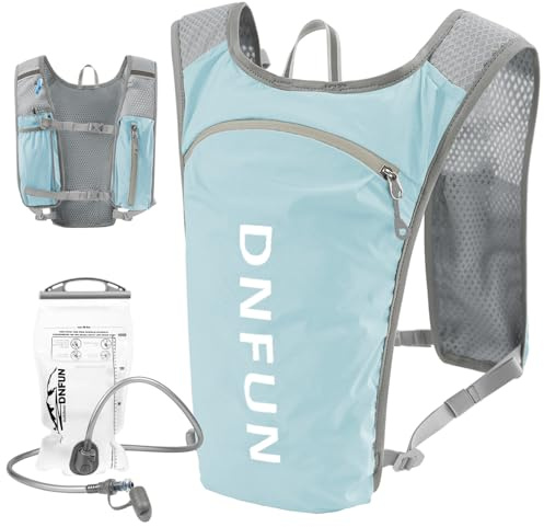 DNFUN Laufweste Damen Herren,verstellbare Trinkweste mit 1.5L Trinkflasche,5L Running Vest Trinkrucksack für Laufen,Jogging