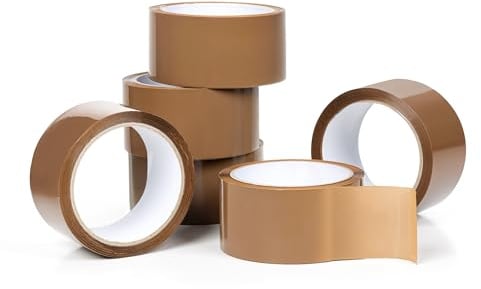 PAKICO Packband 6 Rollen Verpackungsbänder für Pakete, Kisten, Versand, Klebeband, Paketklebeband zum Verpacken von Paketen und Versandschachteln, Braun