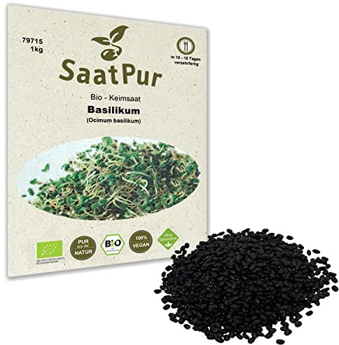 1Kg BIO Keimsprossen Basilikum Basilikumsamen für die Sprossenzucht Superfood Mikrogrün Grünkraut