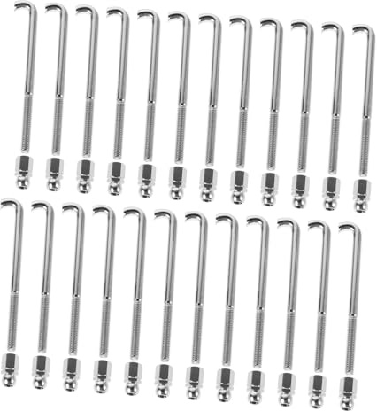 48 Stück Banjo Halterungsset mit Haken und Muttern für Musiker | Präzisionsdesign , Umfassende Reparaturunterstützung , Vielseitige Anwendung, Metall , Silber