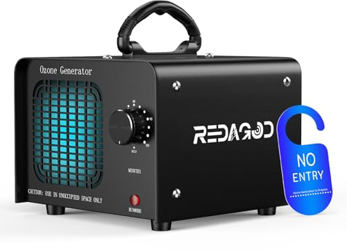 Ozongenerator 48000mg/h Ozongerät, Redagod Ozonisator Industrieller mit 120 Min Timer O3 Ozon Luftreiniger bis zu 300㎡ Geruchsneutralisierer für Auto Hotel Küchen Garage Wohnung Eisen