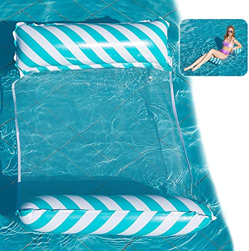 Yisscen Wasser Hängematte,Aufblasbares Schwimmbett 4-in-1Loungesessel Pool,Aufblasbare Hängematte,Pool Float Hängematte Inflatable Swimming Bed,für Kinder Erwachsene Party Schwimmbad Strand