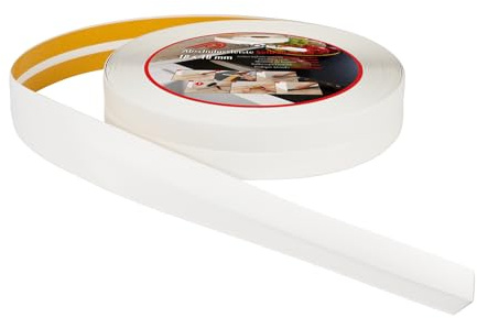 ProfiPVC Weichsockelleiste 18x18mm 5 Meter für Küche und Badezimmer, selbstklebende Abschlussleiste aus PVC, flexible Knickleiste - Fugendichtungsband, weiss