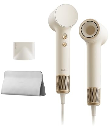 Laifen Mini Haartrockner, 299 g leicht, 110.000 U/min, Reiseföhn, Sandgold | 19 m/s Luftstrom, 200M Ionen, intelligente Thermo-Control, 61 dB leise, Kindermodus, LED-Ring, Reisetasche & Glättungsdüse