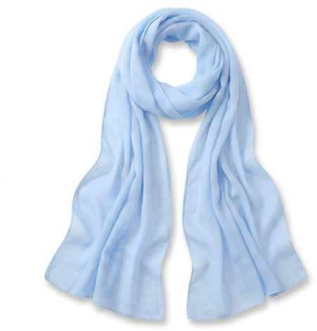 TigerTie Damen Chiffon Schal Halstuch – Luftig und angenehm zu tragen – 160 x 36 cm, blau hellblau