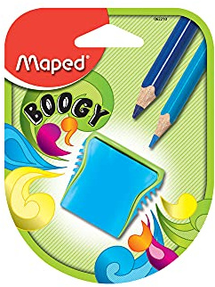 Maped - Anspitzer BOOGY für 2 Stiftgrößen inkl. Auffangdose - zufällige Farbauswahl - für dünne Stifte Ø < 8 mm/für dicke Stifte Ø < 11 mm