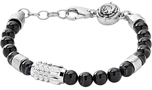 Diesel Armband Für Männer, 18,5 Cm, 5 Cm Verlängerung Schwarz, Edelstahlarmband, DX0847040