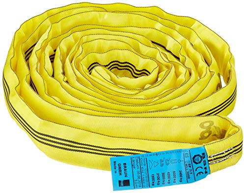 Braun 30061RS Rundschlinge 3000 kg Tragkraft, 6 m Umfang, endlos mit Polyesterkern, gelb