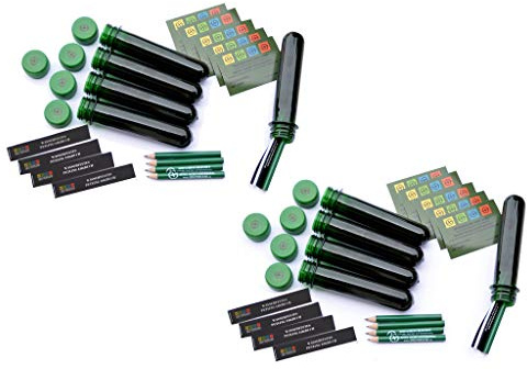 Neu! Schluss mit Logbuch Brei - 10 x Petling - Logbuch wasserfest - Stift komplett Set Paket Geocaching Cache Versteck grün 13 cm