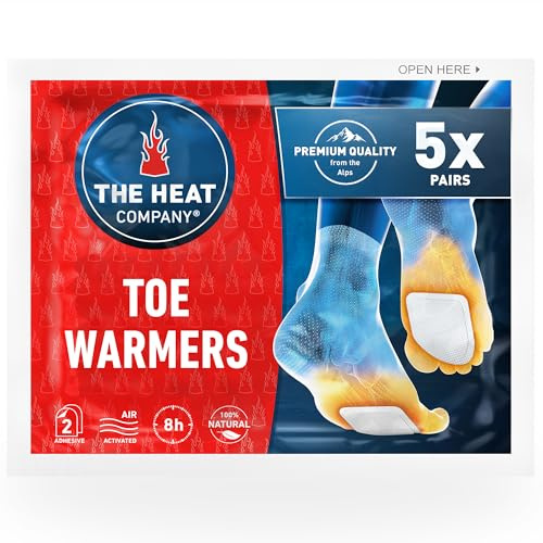 THE HEAT COMPANY Fußwärmer - 5 Paar - EXTRA WARM - klebend - Zehenwärmer - 8 Stunden warme Füße - sofort einsatzbereit - luftaktiviert - rein natürlich - für alle Größen