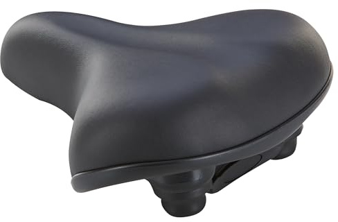 Prophete Touren-City-Sattel mit Vollschaumpolsterung & Elastomerdämpfung, bequem & stoßdämpfend für Citybikes, Fahrradsattel in Schwarz, ergonomisch & druckentlastend, ideal für Citytouren
