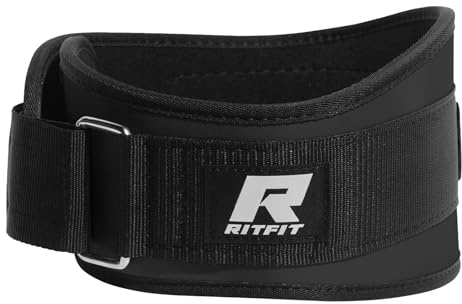 RitFit Gewichthebergürtel 6'' Dip Gürtel Gewichtsgürtel Herren & Damen, für Krafttraining, Bodybuilding, Gewichtheben Lifting Belt mit Klettverschluss, Schwarz, XL