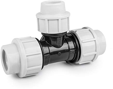 rg-vertrieb PE Rohr Verschraubung Fittings Klemmfitting T-Stück für Verlegerohr Rohrverbinder (40mm)
