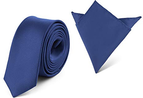 Ladeheid Herren Schmale Krawatte & Einstecktuch Set SP/P (150cm x 5cm, 22cm x 22cm)