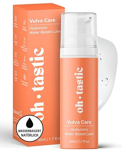 Natürliches Sensitiv Gleitgel mit Hyaluron für Frauen - Intim Gel auf Wasserbasis bei Trockenheit, pH freundliches Gleitmittel, Wasserbasiertes Lube mit Milchsäure - ohtastic - (50ml)