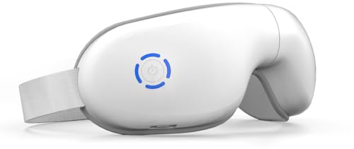 LAOBEN Beheiztes Augenmassagegerät, beheizte Augenmaske mit Bluetooth-Musik, massiert die Augenmuskulatur, 5 Massagemodi, 180° klappbares Design