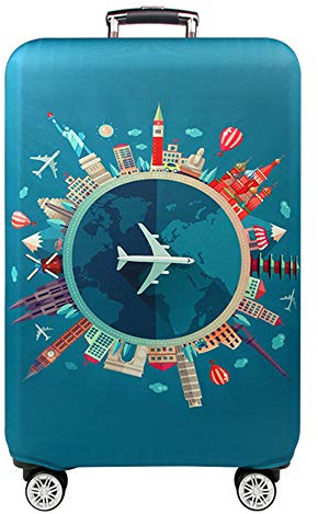 Kofferhülle Elastisch Kofferhülle Bambus Kohlefaser 18-32 Zoll Kofferschutzhülle Gepäck Cover Reisekoffer Hülle Kofferschutz Luggage Cover Gepäckabdeckung (Color 2, L)