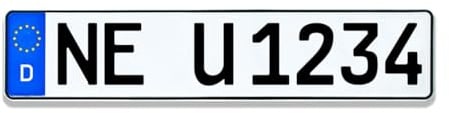 Kennzeichen-Fabrik Kfz Kennzeichen | 520 x 110 mm | Für Auto und Fahrradträger| Nummernschild | Autokennzeichen | DIN-Zertifiziert | individuelle Prägung