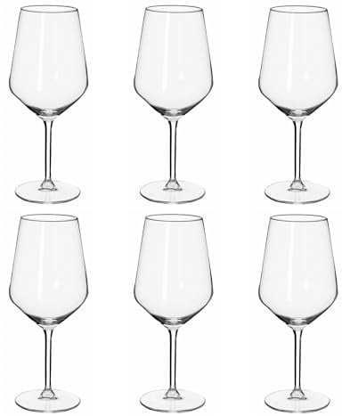 alpina Weingläser Rotwein - Weingläser Set 6 Teilig - Weinglas 53cl - Spülmaschinenfeste Rotweingläser - Wein Geschenk für Rotwein - Glas, Weiß
