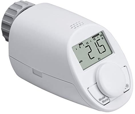 Eqiva Elektronik-Heizkörperthermostat Model N mit Boost-Funktion und leisem Kompaktgetriebe, 102 x 55 x 60 mm