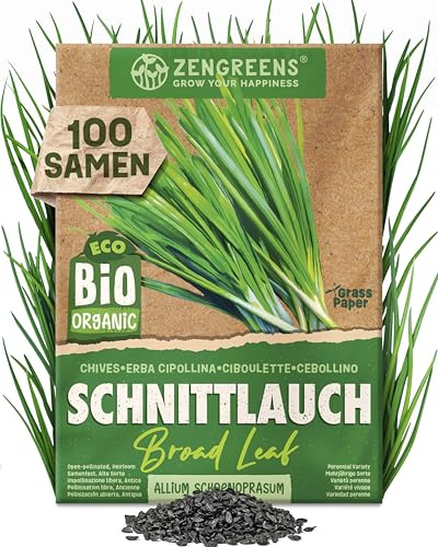 ZenGreens® - Bio Schnittlauch Samen - Schnittlauchsamen - Kräutersamen für den einfachen Anbau im Garten, Balkon oder Küche - Kräuter Saatgut ideal für Anfänger