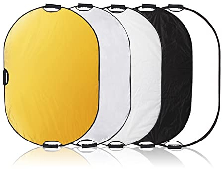 Selens 5-in-1 80x120cm Oval Reflektor Tragbarer Faltbarer für Fotografie Fotostudio Beleuchtung und Außenbeleuchtung Portrait Fotografie
