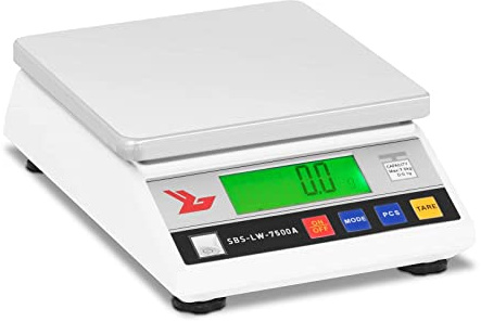 Steinberg Systems Feinwaage 7500 g / 0,3 g LCD-Display Edelstahl Wiegefläche 18 x 18 cm Präzisionswaage Digitalwaage
