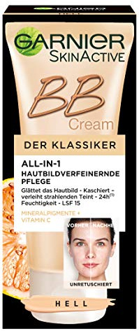 Garnier BB Cream, 5 in 1 Blemish Balm, LSF 15, mit Vitamin C-Komplex und Mineralpigmenten, Miracle Skin Perfector, Farbe Hell, 50 ml