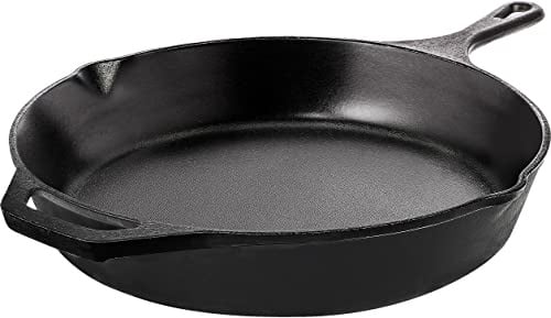 KICHLY Vorgewürzte gusseiserne Pfanne - 10,25 Zoll (26 cm) gusseiserne runde Bratpfanne für Herd und Grill