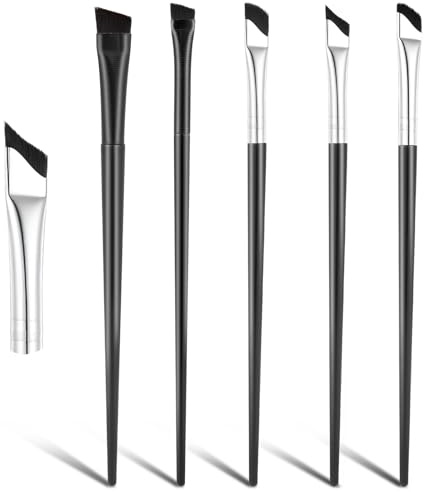 LXUEJIE 5 Stück Eyelinerpinsel Set, Abgewinkelter Augenbrauen Pinsel Makeup Pinsel Augen Make up Werkzeug für Augenbrauen Eyeliner