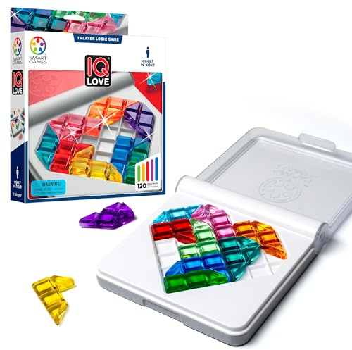 smart games - IQ Love, Puzzle Game with 120 Challenges, 2 Playing Modes, 7+ Years