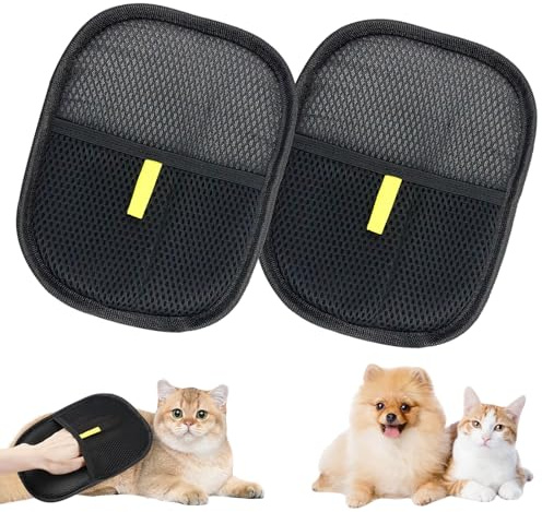 2 Stück Fell Magnet Handschuh,Antistatische Tierhaarentferner Handschuh, Pet Hair Remover Glove zum Waschen, Enthaaren und Pflegen, Wiederverwendbar