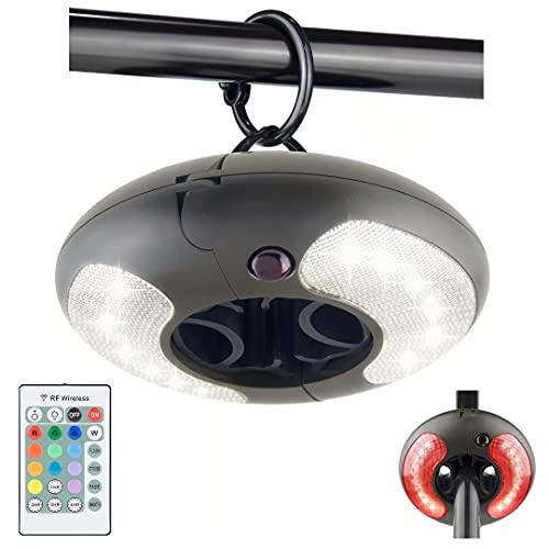 HONWELL LED Außenleuchten Sonnenschirm Beleuchtung,Sonnenschirmbeleuchtung mit RF Fernbedienung,Batteriebetriebene Camping Beleuchtung Drahtlose Beleuchtung Sonnenschirm für Tischschirm,Camping,Garten