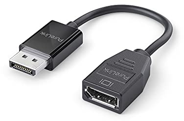 PureLink DisplayPort 1.3 Adapter 4K 60Hz 21,6Gb/s vergoldet, 0,15m | DisplayPort Adapter 1.3 4K 60Hz 21,6Gb/s vergoldet OFC kompatibel PC TV Projektor 0,15m schwarz