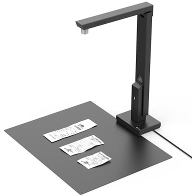 CZUR Lens mobiler 8MP Dokumentenscanner A4 Scanner mit OCR Dokumentenkamera | Faltbarer Tragbarer Scanner für Mac und Win, mit LED-Licht und MIC, OCR 180+ Sprache, als Webcam & Visualizer, Schnellscan A4
