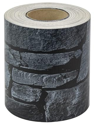 Amazon Basics Sichtschutzband mit 26 Klammern, 50 m x 19 cm, Muster: Schiefer,slate