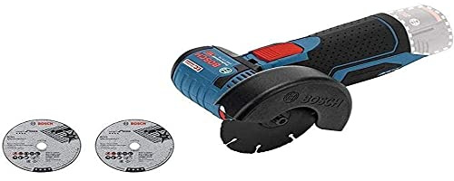 Bosch Professional 12V System Akku Winkelschleifer GWS 12V-76 (inkl. 1x Hartmetall-Trennscheibe, 1x Carbide Multi Wheel, 76 x 10 mm, 2x Inox-Trennscheibe, Schutzhaube, Einlage, ohne Akku/ Ladegerät)