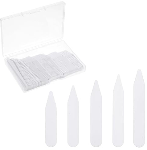 Classicseali 100 Stück Kragenstäbchen Herren, Hemdkragen Einsatz Herren, Kragenstäbchen, Hemdkragen Verstärker für Business Hemden,Poloshirt,Passform am Hemdkragens (5 Größen)