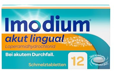 Imodium® akut lingual - Soforthilfe bei akutem Durchfall – Schmilzt sofort auf der Zunge - 12 Tabletten