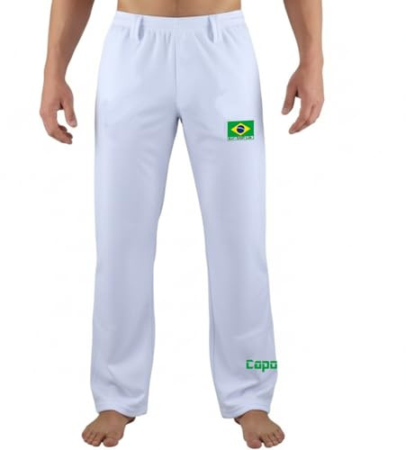 Bay Capoeira Hose weiß Uni (140 (XXS))